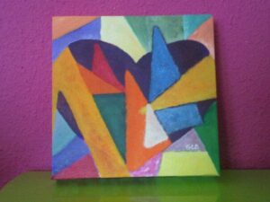 cuadro acrilico corazón mente